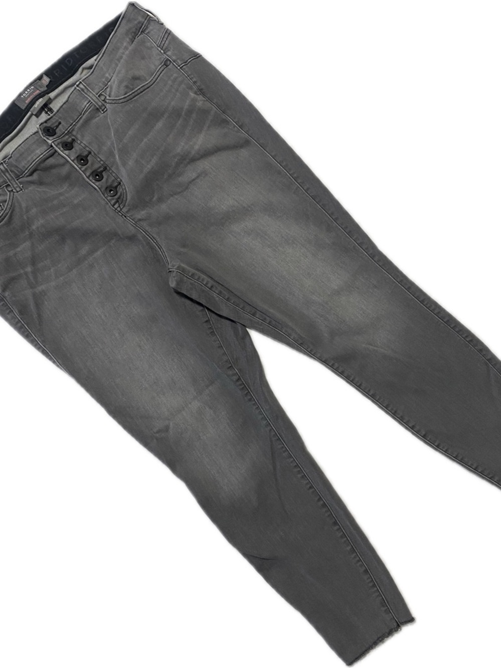 torrid Gray Button-Fly Ankle Skinny Jeans
